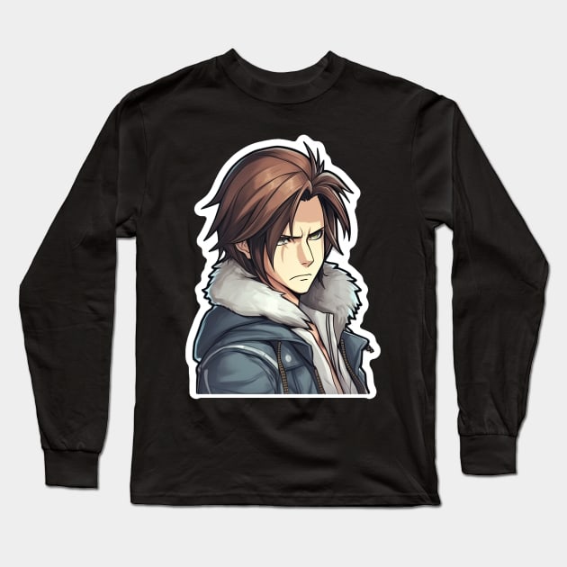 Squall Final Fantasy 8 Art Long Sleeve T-Shirt by Zalbathira